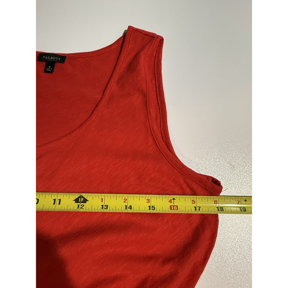 Talbots Sz m Red Sleeveless Midi Tank Dress Side Tie Eyelet Lace 100% Cotton - Picture 5 of 10